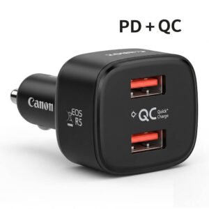 شاحن سيارة PD + QC بمنفذين